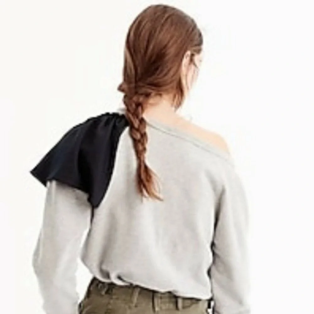 J. Crew Asymmetrical Ruffle Sweatshirt